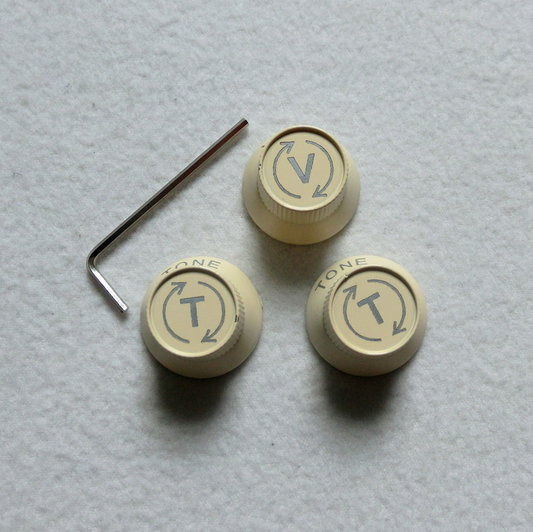 Vintage Metal Strat Control Knobs