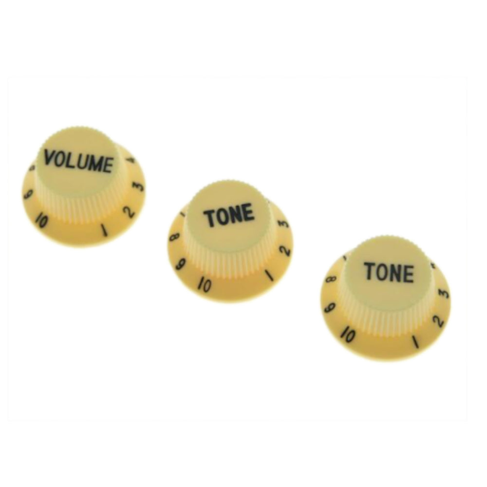 Strat Control Knobs Vintage White