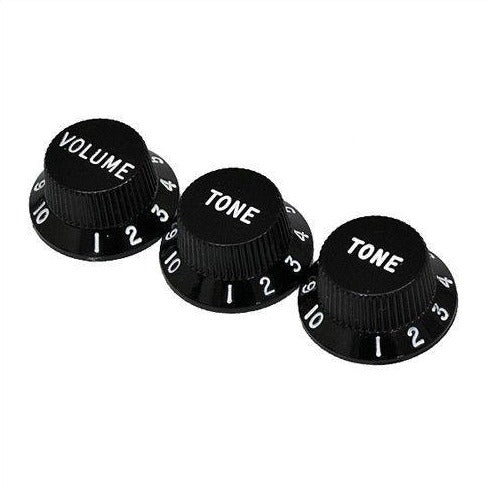 Strat Control Knobs Black