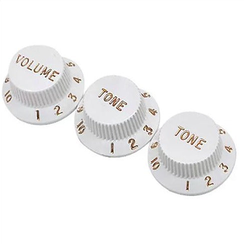 Strat Control Knobs White